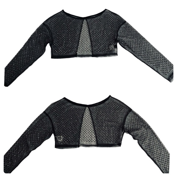 SHEIN - NWT Rhinestone Detail Contrast Mesh Flare Leg Pants - Large - Picture 10 of 16